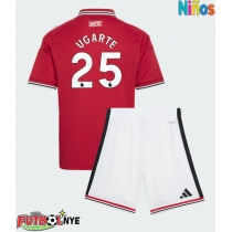 Camiseta Manchester United Manuel Ugarte #25 Primera Equipación para niños 2026-27 manga corta (+ pantalones cortos)